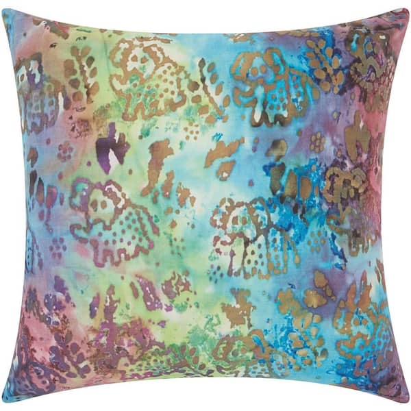 Mina Victory Outdoor Pillows Multicolor 20 in. x 20 in. Rectangle Throw Pillow