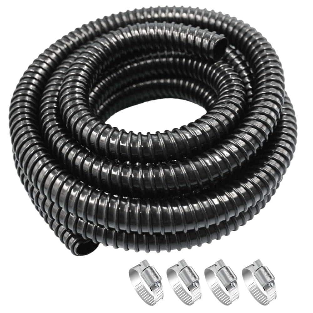 Pond Tubing Id 1 in. x 20 ft. Corrugated Drain Pipe Flexible Pond Hose with Clamps and Pipe Fittings for Pump Fountain price history on PriceWatchPro