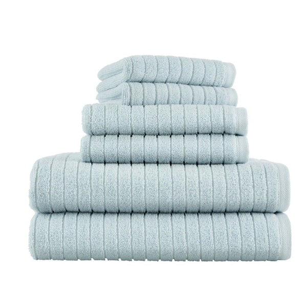 StyleWell Ribbed Quick Dry 6-Piece Crystal Bay Cotton Towel Set
