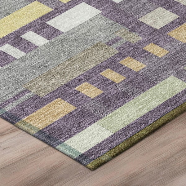 Chantille Machine Washable Indoor/Outdoor Abstract ACN3051 Plum 3 ft. x 5 ft. Area Rug