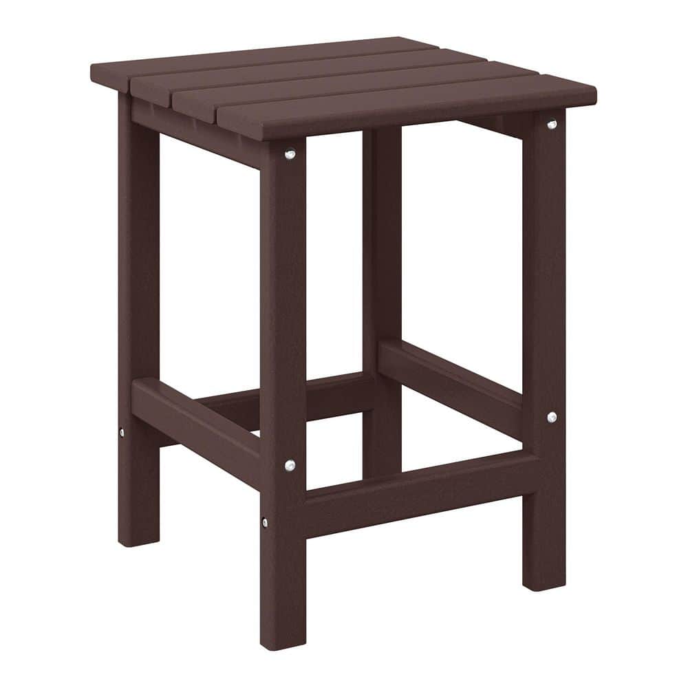 Dark Brown HDPE All-Weather Outdoor Patio Side Table