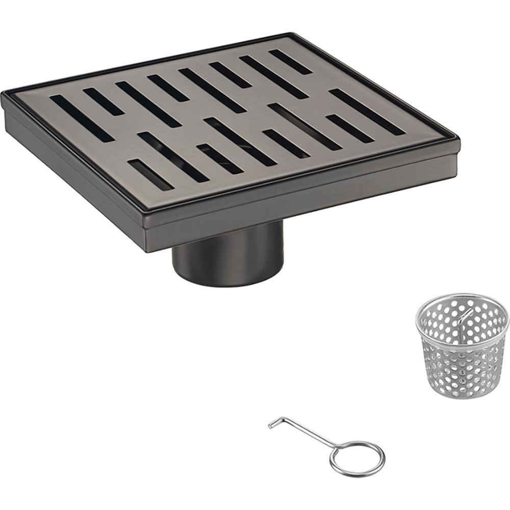 4 in. Square Stainless Steel Drain Shower with Slot Pattern in Venetian Bronze price history on PriceWatchPro
