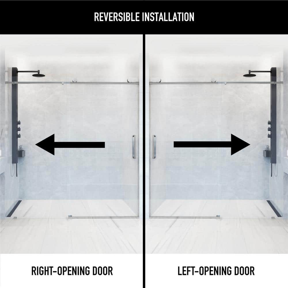 Elan 76" High x 60" Wide Frameless Sliding Shower Door in Chrome