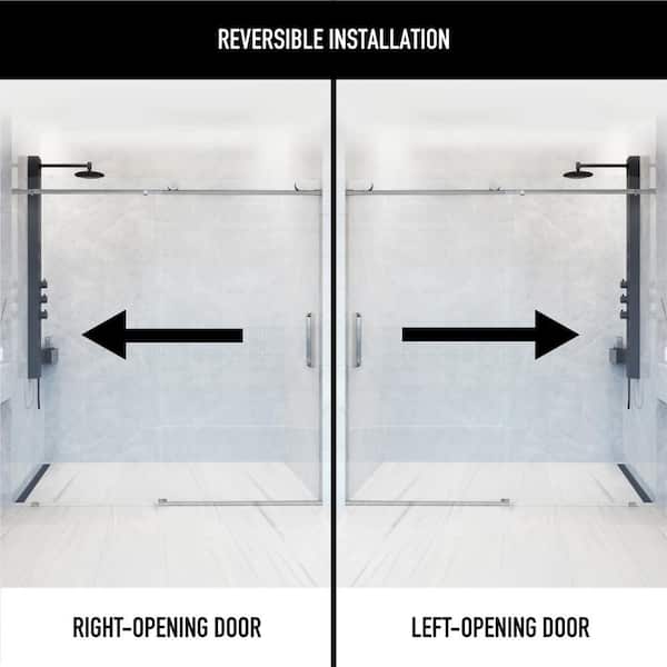 VIGO Elan 56 to 60 in. W x 76 in. H Frameless Sliding Shower Door