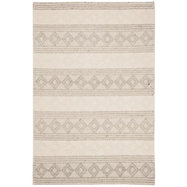 Natura 2 ft. x 3 ft. Gray/Ivory Geometric Area Rug