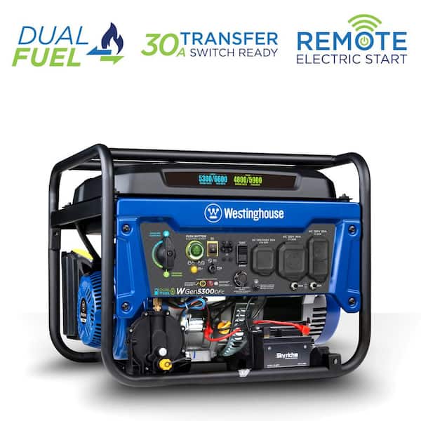 Westinghouse 6,600-Watt Dual Fuel Portable Generator with Remote