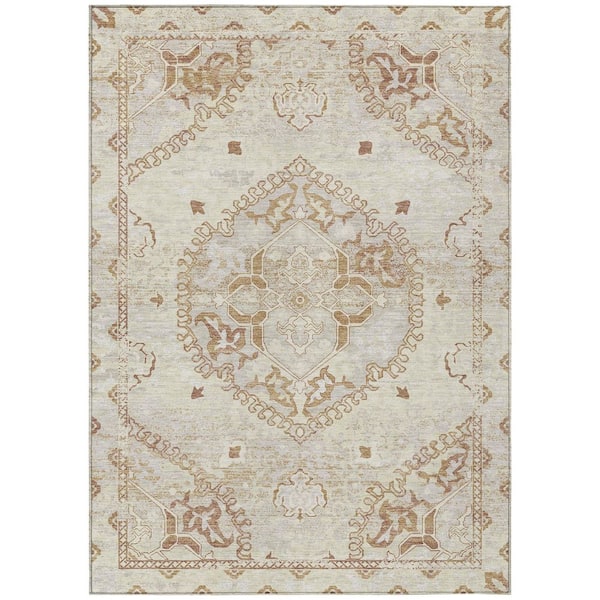 Chantille Machine Washable Indoor/Outdoor Abstract ACN3169 Cream 5 ft. x 7 ft. 6 in. Area Rug