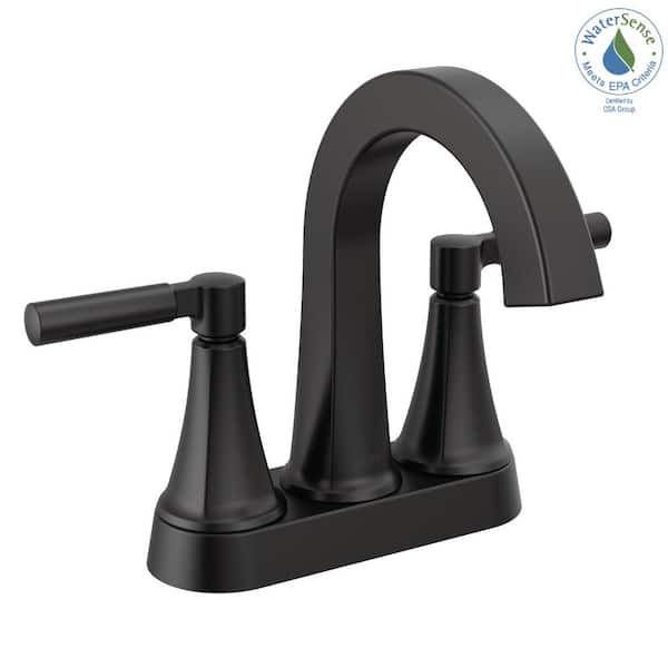 デルタ　ロミオ&ジュリエットフォーエバー　黒 Delta Lorna 4 in. Centerset Double Handle Bathroom Faucet with