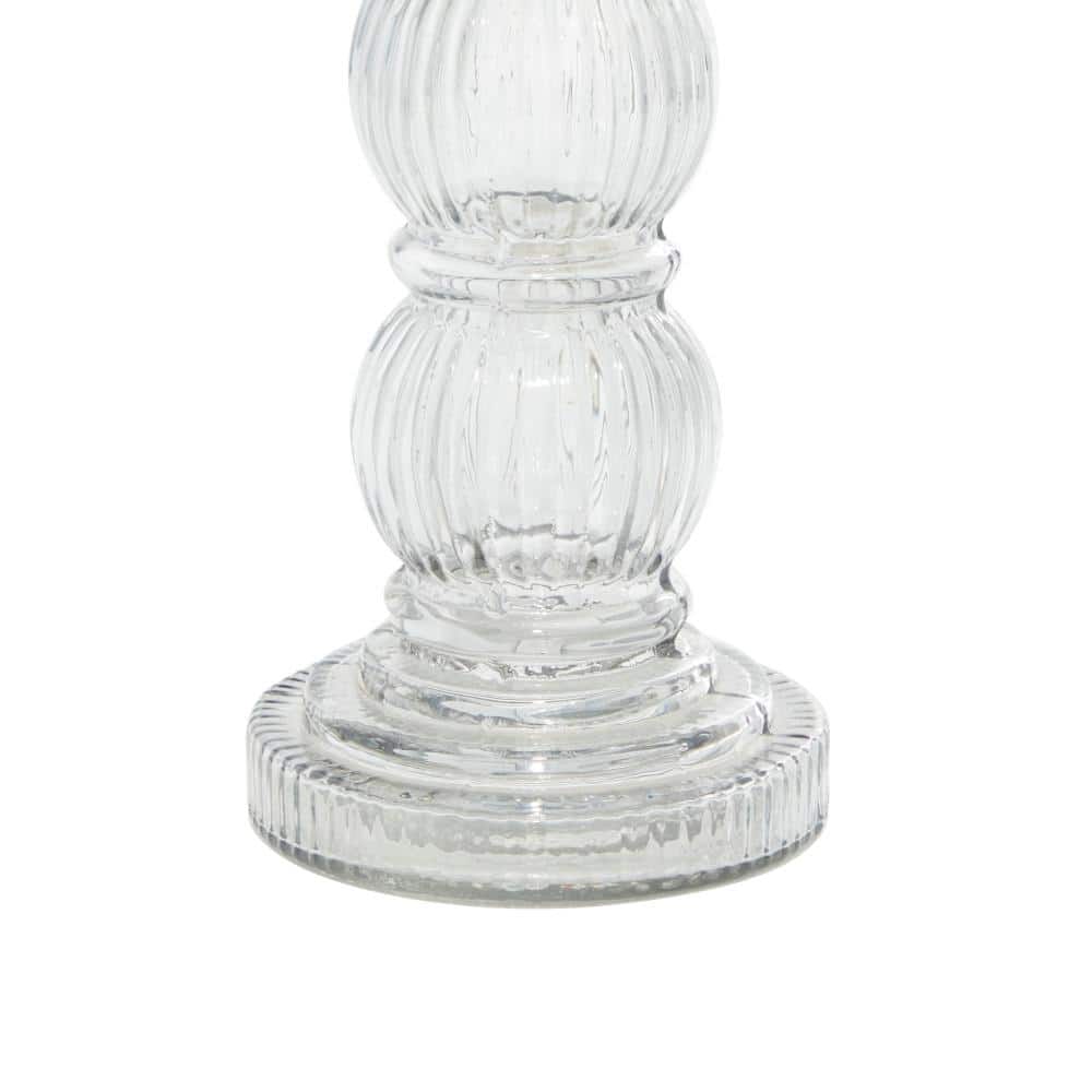 Elegant 16" Black and Smoky Gray Glass Hurricane Candle Lantern