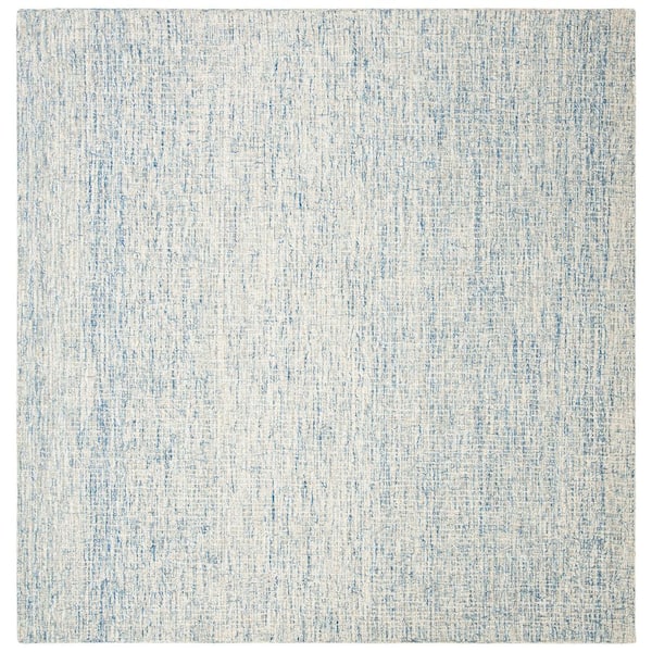 SAFAVIEH Abstract Ivory/Blue 4 ft. x 4 ft. Geometric Speckled Square Area Rug