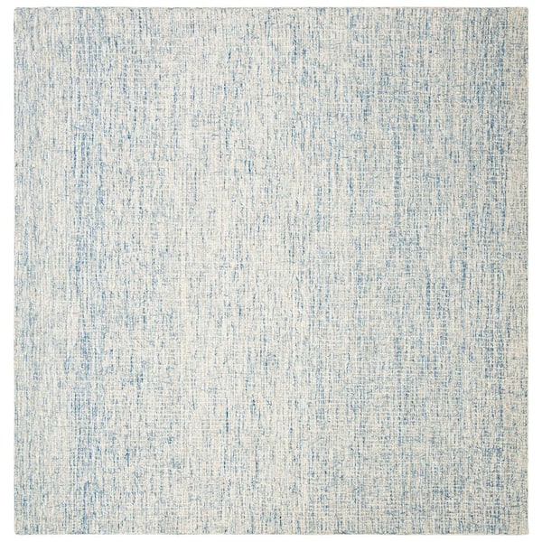 SAFAVIEH Abstract Ivory/Blue 6 ft. x 6 ft. Geometric Speckled Square Area Rug