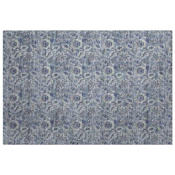 Dream Shag Premium Machine Washable Abstract ADS661 Blue 2 ft. x 3 ft. Accent Rug