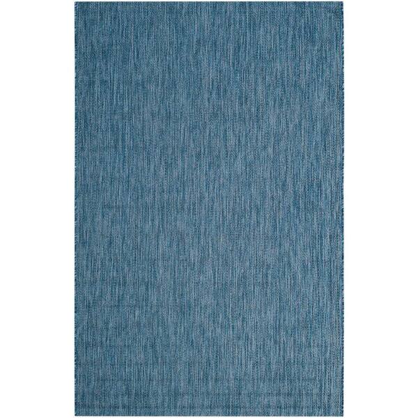 SAFAVIEH Courtyard Navy 5 ft. x 8 ft. Solid Indoor/Outdoor Patio  Area Rug