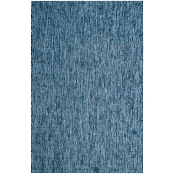 SAFAVIEH Courtyard Navy 7 ft. x 10 ft. Solid Indoor/Outdoor Patio  Area Rug