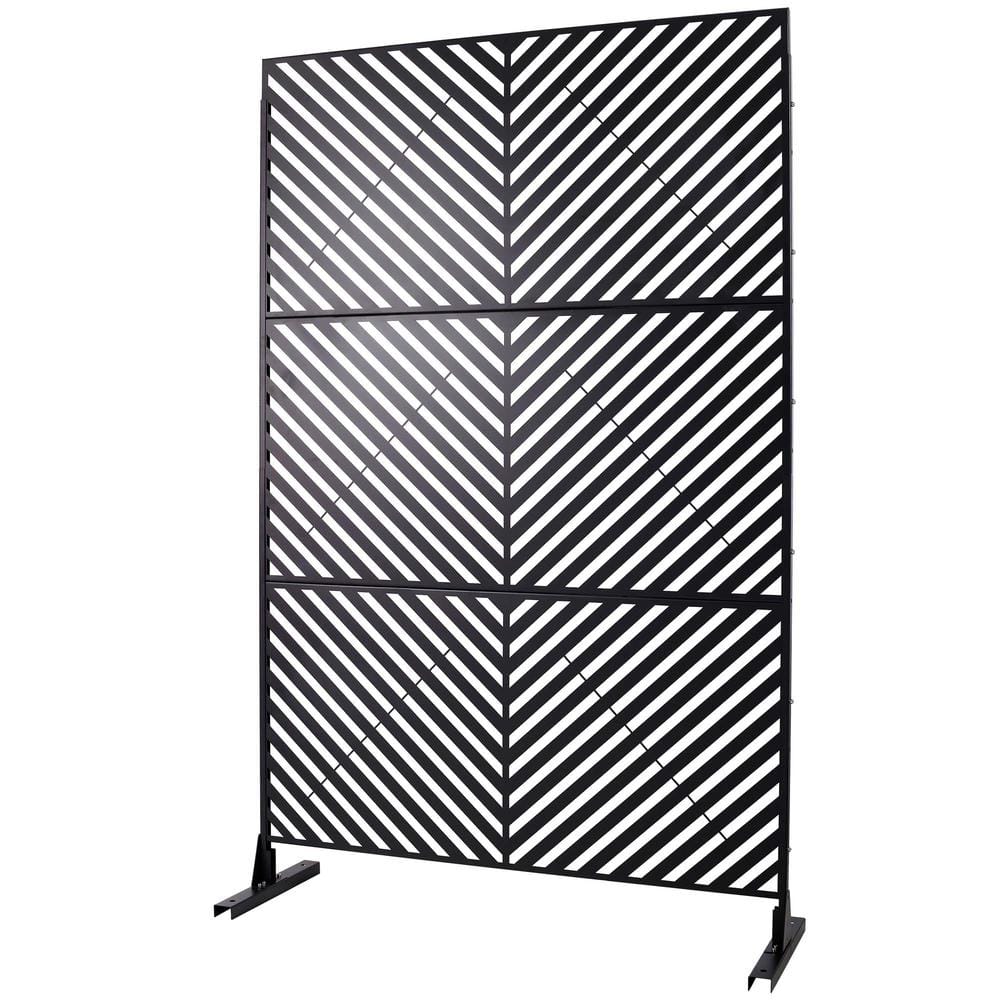 76 in. H x 48 in. W Steel Garden Fence Freestanding Outdoor Privacy Screen in Black price history on PriceWatchPro