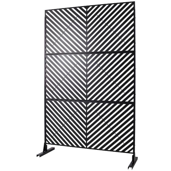 Uixe 76 in. Galvanized Steel Garden Fence Outdoor Privacy