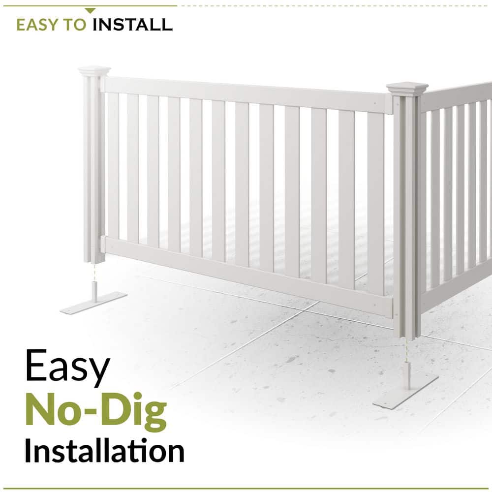 Davidson White Vinyl 5.5-ft Wide Portable Event Fence Kit