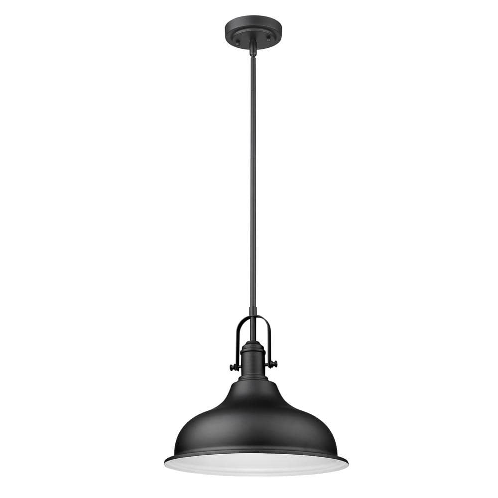 Virginia 1-Light Indoor Matte Black Mini-Pendant with Metal Shade price history on PriceWatchPro