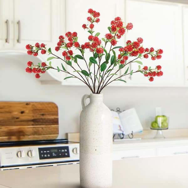 30 in. Red Artificial Wild Berry Filler Flower Stem Spray (Set of 4)