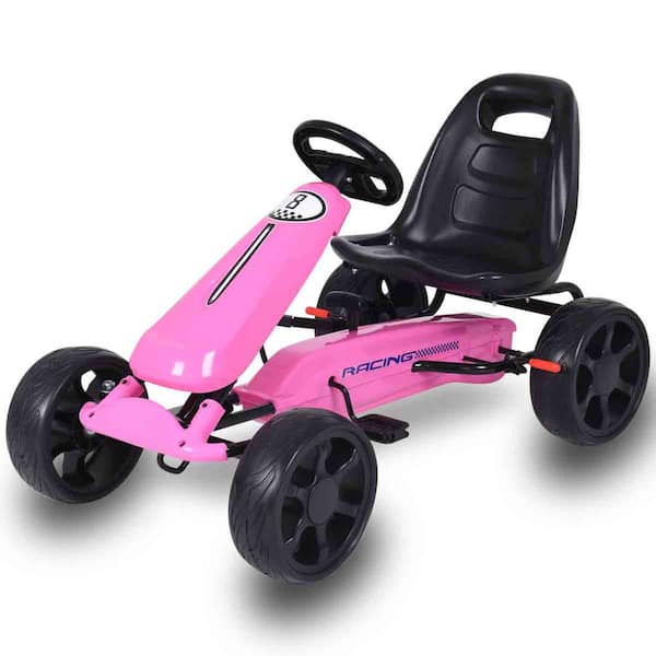 HONEY JOY 10 in. Go Kart Kids Bike Ride on Toys with 4 Wheels and Adjustable  Seat Pink TOPB001508 - The Home Depot