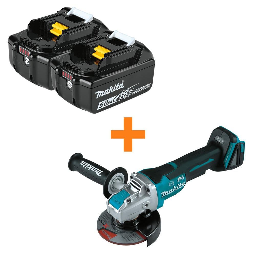 18V LXT Lithium-Ion Battery Pack 5.0 Ah with LED Charge Level (2-Pack) w/ 18V LXT Brushless 4.5 in. /5 in. Angle Grinder price history on PriceWatchPro