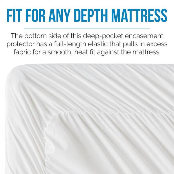 Lucid Bed Bug And Waterproof Cotton Blend Queen Encasement Mattress Protector Hdls0pqqep The Home Depot