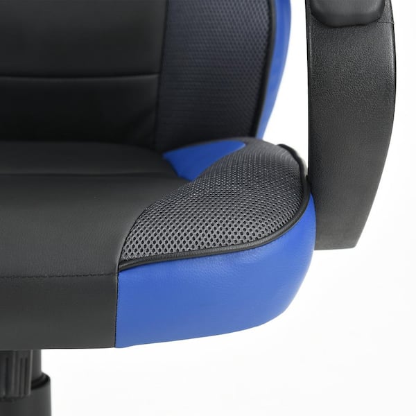 tunney blue pu racing gaming chair