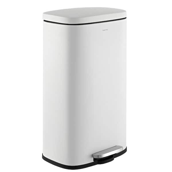happimess Curtis 8 Gal. Step-Open Trash Can with White