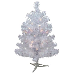 2 ft. Pre-Lit Rockport White Pine Artificial Christmas Tree Clear Lights