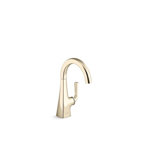 KOHLER Graze Single Handle 1.5 GPM Beverage Faucet in Vibrant French Gold