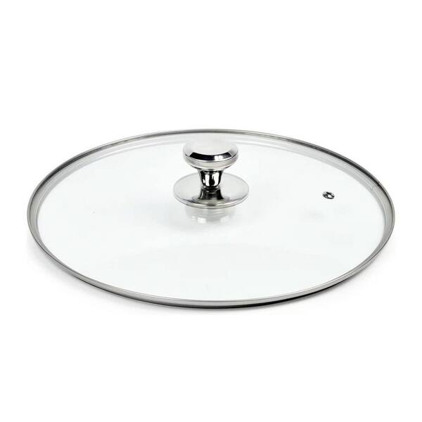 Glass Lid Tempered Replacement Clear Cover with Steam Vent for Skillets Cast Iron Cast Aluminium Stainless Steel Pans