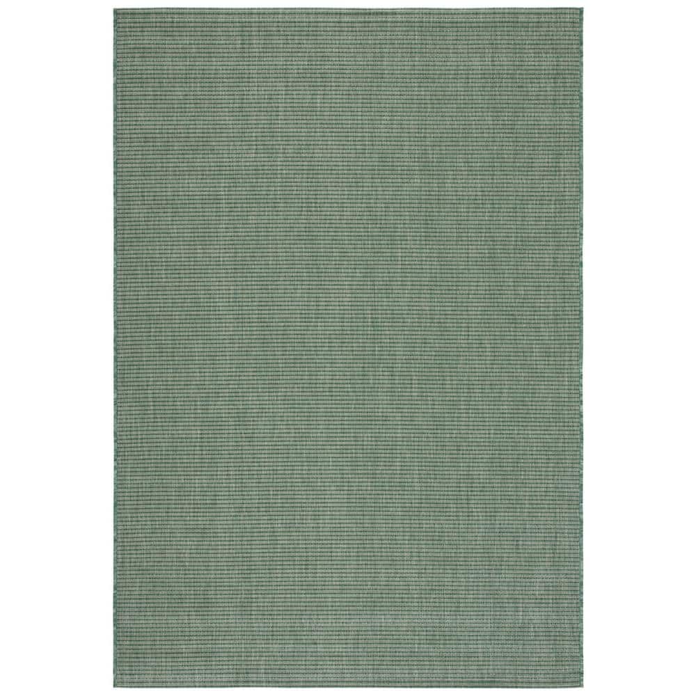 SAFAVIEH Courtyard Dark Green/Beige Doormat 2 ft. x 4 ft. Solid Color ...