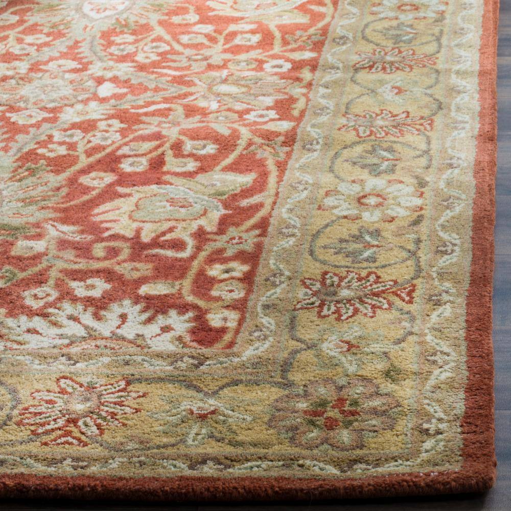Rust and Gold Hand-Tufted Wool Runner Rug