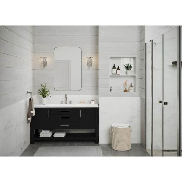 Judson Collection 1-Light Polished Nickel Clear Glass Farmhouse Bath Vanity Light