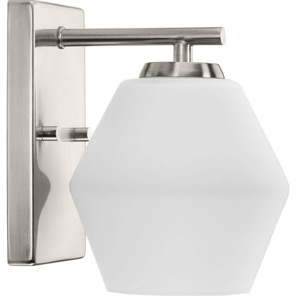 Copeland Brushed Nickel 1-Light Vanity with Opal Glass Shade