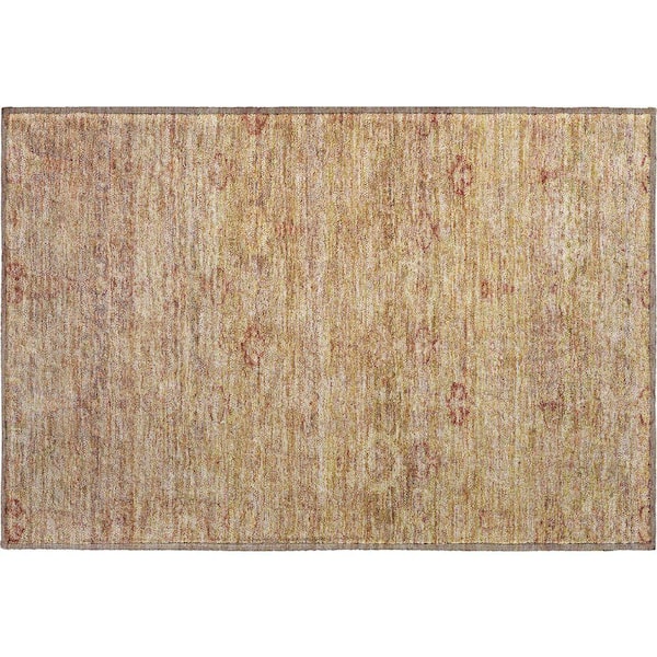 Mayfield Premium Machine Washable Abstract AMF2090 Coral 2 ft. x 3 ft. Accent Rug