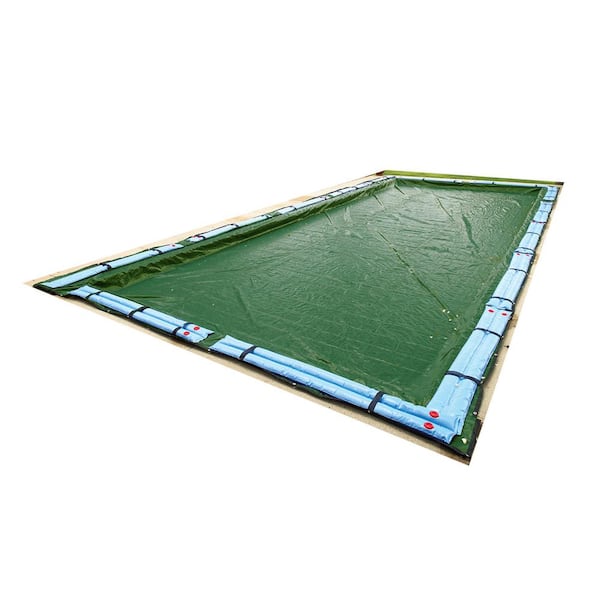 Blue Wave 12-Year 18 ft. x 36 ft. Rectangular Forest Green In Ground Winter Pool Cover