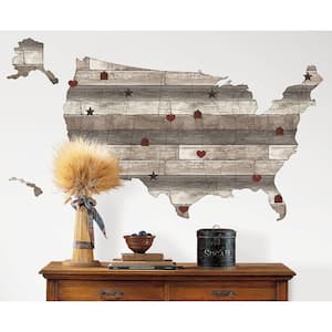 24 in. x 36 in. Country Living US Map Decal