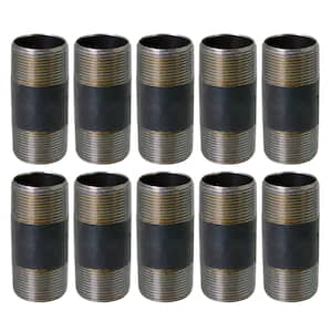 Black Steel Pipe, 1-1/2 in. x 4-1/2 in. Nipple Fitting (10-Pack)