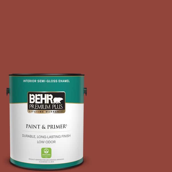 BEHR PREMIUM PLUS 1 gal. #PMD-21 Autumn Maple Semi-Gloss Enamel Low Odor Interior Paint & Primer