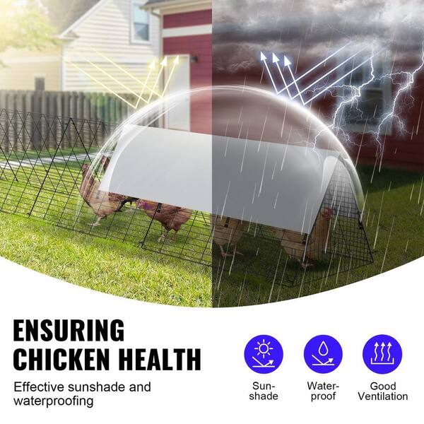 ATENGNES 118.1 in. x 28 in. x 24.2 in. Outside Portable Chicken Tunnels Fence Kit Suitable for Chickens, Ducks, Rabbits