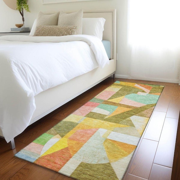 Chantille Machine Washable Indoor/Outdoor Abstract ACN1757 Wheat 2 ft. 3 in. x 7 ft. 6 in. Runner Rug