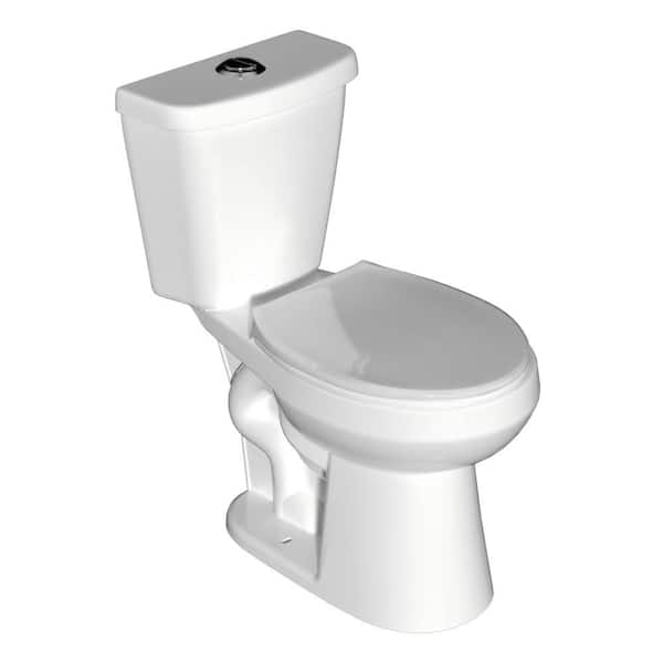17 in. Two-Piece 1.1/1.6 GPF Dual Flush Round Toilet in White with Soft-Close Seat