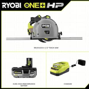 ONE+ HP 18V Brushless Cordless 6-1/2 in. Track Saw Kit w/ 4 Ah HIGH PERFORMANCE Battery, Charger, & 55" Track Saw Track
