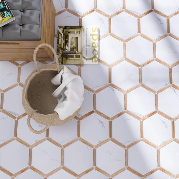 MOLOVO Denia Beige Hexagon 8.58 in. x 9.89 in. Matte Porcelain