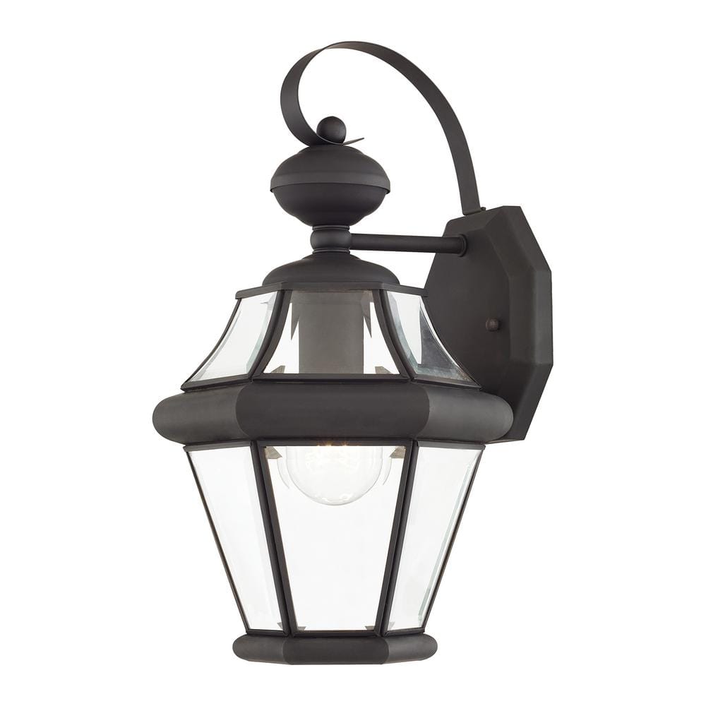 Cresthill 14 in. 1-Light Bronze Outdoor Hardwired Wall Lantern Sconce with No Bulbs Included price history on PriceWatchPro