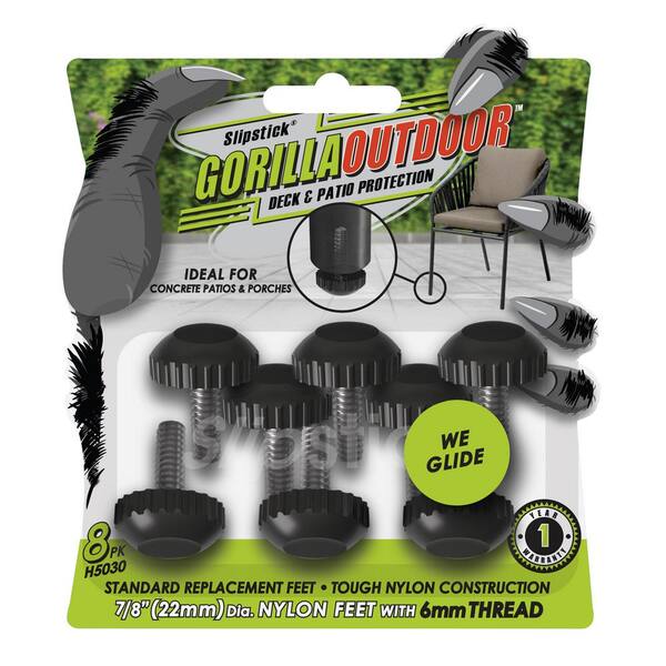 Gorilla Floor Protection Gorilla Outdoor Threaded Nylon M6 Chair Pads Glide H5030 The Home Depot