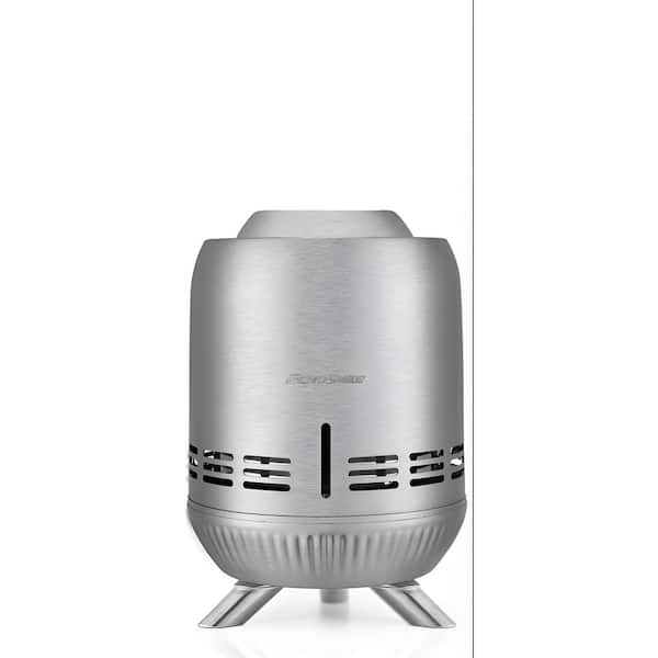 ECOCHIC SPACES INC 6.37 in. Metal Tabletop Fire Pit with Stand in Aqua and Silver, Outdoor Mini Fire Pit with Wood Burning or Pellet Fueled