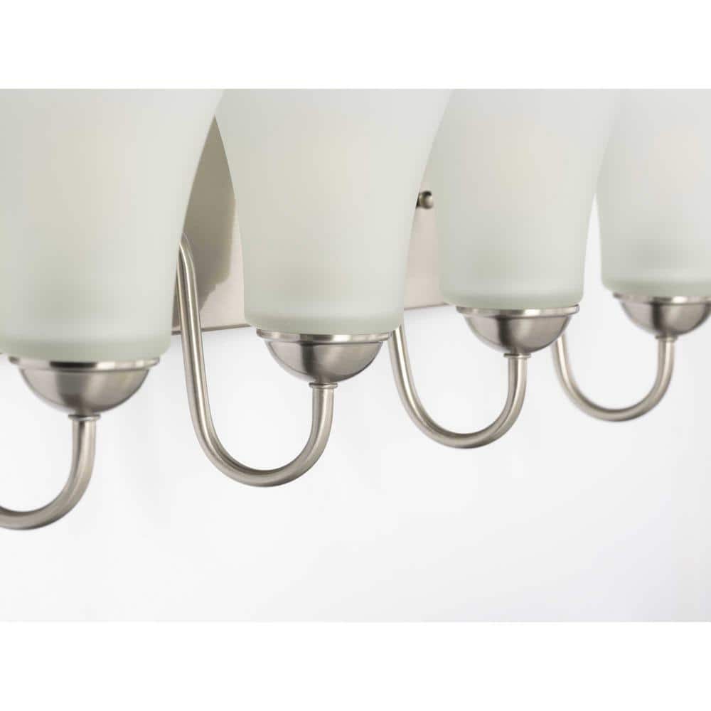 Classic Brushed Nickel 4-Light Bath Vanity Fixture