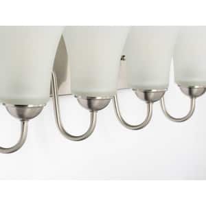 Classic Collection 4-Light Brushed Nickel Etched Glass Traditional Bath Vanity Light
